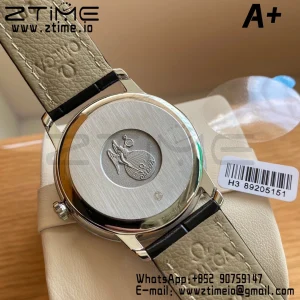 OMEGA De Ville Prestige 39.5mm SS A+F 1:1 Best Edition Black Granular Dial Silver Markers on Black Leather Strap A2500 - Super Clone Watch | 1:1 Best Version