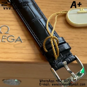 OMEGA De Ville Prestige 39.5mm SS A+F 1:1 Best Edition White Granular Dial Silver Markers on Black Leather Strap A2500 - Super Clone Watch | 1:1 Best Version