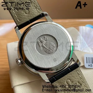 OMEGA De Ville Prestige 39.5mm SS A+F 1:1 Best Edition White Granular Dial Silver Markers on Black Leather Strap A2500 - Super Clone Watch | 1:1 Best Version