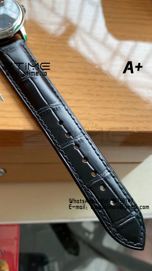 OMEGA De Ville Prestige 39.5mm SS A+F 1:1 Best Edition Blue Granular Dial RG Markers on Black Leather Strap A2500 - Super Clone Watch | 1:1 Best Version