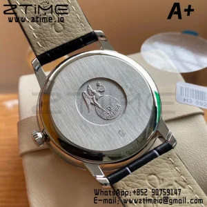 OMEGA De Ville Prestige 39.5mm SS A+F 1:1 Best Edition Blue Granular Dial RG Markers on Black Leather Strap A2500 - Super Clone Watch | 1:1 Best Version