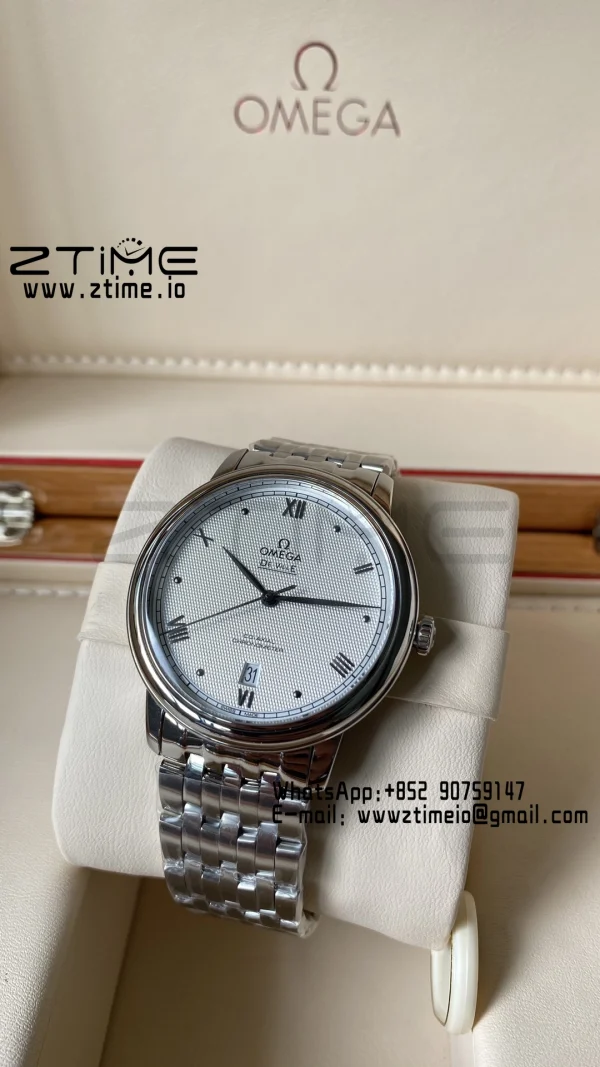 OMEGA De Ville Prestige 39.5mm SS A+F 1:1 Best Edition Blue Diamond-shaped Dial Silver Markers on Stainless Steel Strap A2500 - Super Clone Watch | 1:1 Best Version