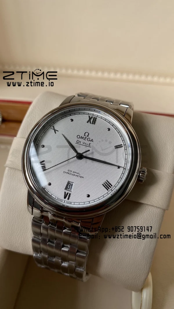 OMEGA De Ville Prestige 39.5mm SS A+F 1:1 Best Edition Blue Diamond-shaped Dial Silver Markers on Stainless Steel Strap A2500 - Super Clone Watch | 1:1 Best Version