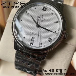 OMEGA De Ville Prestige 39.5mm SS A+F 1:1 Best Edition Blue Diamond-shaped Dial Silver Markers on Stainless Steel Strap A2500 - Super Clone Watch | 1:1 Best Version