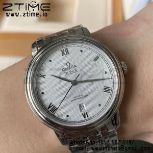 OMEGA De Ville Prestige 39.5mm SS A+F 1:1 Best Edition Blue Diamond-shaped Dial Silver Markers on Stainless Steel Strap A2500 - Super Clone Watch | 1:1 Best Version
