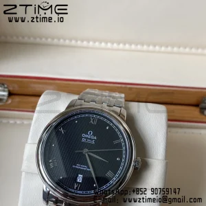 OMEGA De Ville Prestige 39.5mm SS A+F 1:1 Best Edition Black Granular Dial Silver Markers on Stainless Steel Strap A2500 - Super Clone Watch | 1:1 Best Version