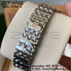 OMEGA De Ville Prestige 39.5mm RG/SS A+F 1:1 Best Edition Blue Granular Dial RG Markers on Stainless Steel Strap A2500 - Super Clone Watch | 1:1 Best Version