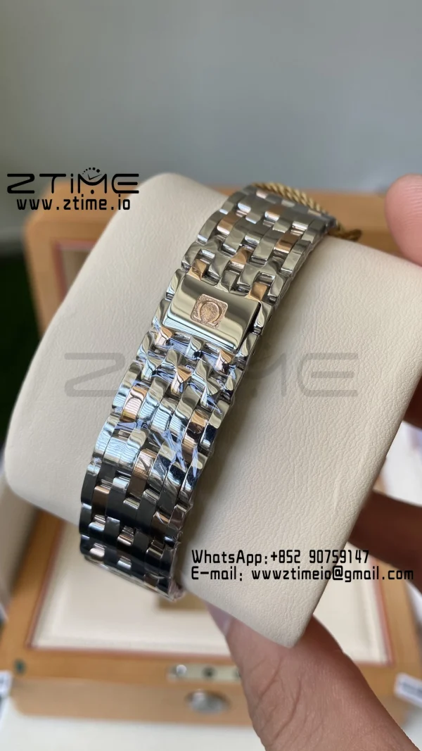 OMEGA De Ville Prestige 39.5mm RG/SS A+F 1:1 Best Edition Blue Granular Dial RG Markers on Stainless Steel Strap A2500 - Super Clone Watch | 1:1 Best Version