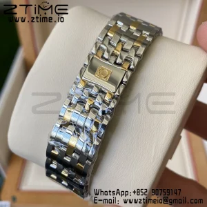 OMEGA De Ville Prestige 39.5mm YG/SS A+F 1:1 Best Edition White Granular Dial YG Markers on Stainless Steel Strap A2500 - Super Clone Watch | 1:1 Best Version