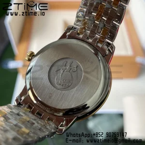 OMEGA De Ville Prestige 39.5mm YG/SS A+F 1:1 Best Edition White Granular Dial YG Markers on Stainless Steel Strap A2500 - Super Clone Watch | 1:1 Best Version