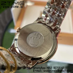 OMEGA De Ville Prestige 39.5mm RG/SS A+F 1:1 Best Edition White Granular Dial RG Markers on Stainless Steel Strap A2500 - Super Clone Watch | 1:1 Best Version