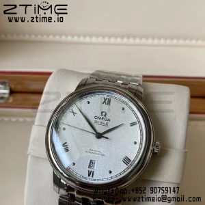 OMEGA De Ville Prestige 39.5mm SS A+F 1:1 Best Edition White Granular Dial Silver Markers on Stainless Steel Strap A2500 - Super Clone Watch | 1:1 Best Version