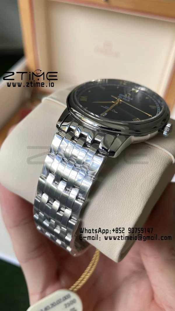 OMEGA De Ville Prestige 39.5mm SS A+F 1:1 Best Edition White Granular Dial Silver Markers on Stainless Steel Strap A2500 - Super Clone Watch | 1:1 Best Version