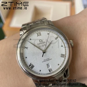 OMEGA De Ville Prestige 39.5mm SS A+F 1:1 Best Edition White Granular Dial Silver Markers on Stainless Steel Strap A2500 - Super Clone Watch | 1:1 Best Version