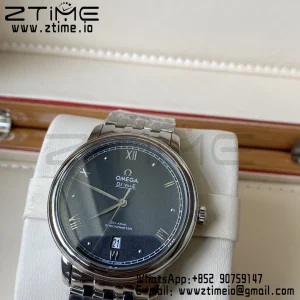 OMEGA De Ville Prestige 39.5mm SS A+F 1:1 Best Edition Black Granular Dial Silver Markers on Stainless Steel Strap A2500 - Super Clone Watch | 1:1 Best Version