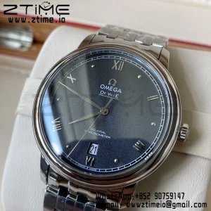 OMEGA De Ville Prestige 39.5mm SS A+F 1:1 Best Edition Black Granular Dial Silver Markers on Stainless Steel Strap A2500 - Super Clone Watch | 1:1 Best Version