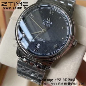 OMEGA De Ville Prestige 39.5mm SS A+F 1:1 Best Edition Black Granular Dial Silver Markers on Stainless Steel Strap A2500 - Super Clone Watch | 1:1 Best Version