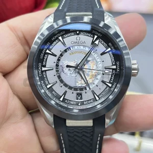 OMEGA Aqua Terra GMT Worldtimer 43mm Titanium VSF 1:1 Best Edition on Rubber Strap  A8938 Super Clone - Super Clone Watch | 1:1 Best Version