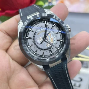 OMEGA Aqua Terra GMT Worldtimer 43mm Titanium VSF 1:1 Best Edition on Rubber Strap  A8938 Super Clone - Super Clone Watch | 1:1 Best Version