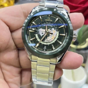 OMEGA Aqua Terra Worldtimer VSF 1:1 Best Edition Green Dial on SS Bracelet A8938 Super Clone - Super Clone Watch | 1:1 Best Version