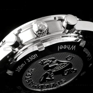 OMEGA Speedmaster Racing Master SS HKF Best Edition White Dial on Black Rubber Strap A7750 - Super Clone Watch | 1:1 Best Version