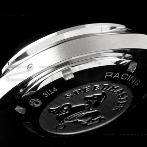 OMEGA Speedmaster Racing Master SS HKF Best Edition White Dial on Black Rubber Strap A7750 - Super Clone Watch | 1:1 Best Version