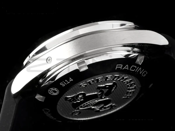 OMEGA Speedmaster Racing Master SS HKF Best Edition White Dial on Black Rubber Strap A7750 - Super Clone Watch | 1:1 Best Version