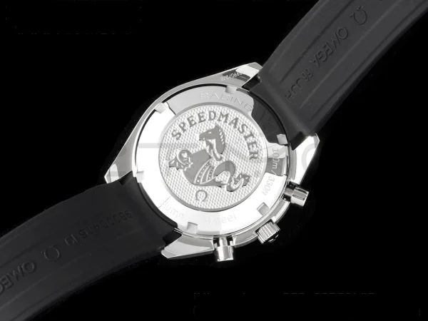 OMEGA Speedmaster Racing Master SS HKF Best Edition White Dial on Black Rubber Strap A7750 - Super Clone Watch | 1:1 Best Version