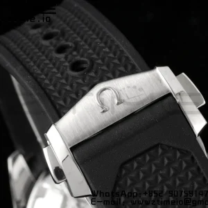 OMEGA Speedmaster Racing Master SS HKF Best Edition White Dial on Black Rubber Strap A7750 - Super Clone Watch | 1:1 Best Version