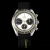 OMEGA Speedmaster Racing Master SS HKF Best Edition Black/White Dial on Black Rubber Strap A7750 - Super Clone Watch | 1:1 Best Version