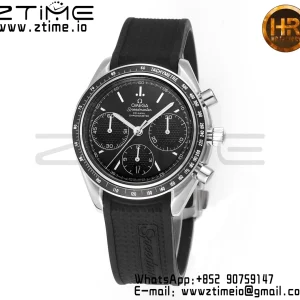 OMEGA Speedmaster Racing Master SS HKF Best Edition Quadrante nero su cinturino in gomma nera A7750 - Orologio super clone | Versione migliore 1:1
