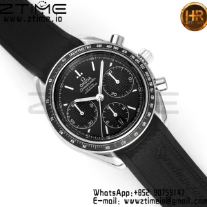OMEGA Speedmaster Racing Master SS HKF Best Edition Quadrante nero su cinturino in gomma nera A7750 - Orologio super clone | Versione migliore 1:1