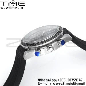 OMEGA Speedmaster Racing Master SS HKF Best Edition Quadrante nero su cinturino in gomma nera A7750 - Orologio super clone | Versione migliore 1:1