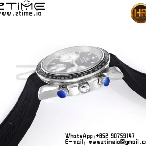 OMEGA Speedmaster Racing Master SS HKF Best Edition Μαύρο/Άσπρο καντράν σε μαύρο λουράκι από καουτσούκ A7750 - Ρολόι Super Clone | 1:1 Best Version