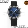 OMEGA Speedmaster Racing Master SS HKF Best Edition Black/Blue Dial on Black Rubber Strap A7750 - Super Clone Watch | 1:1 Best Version