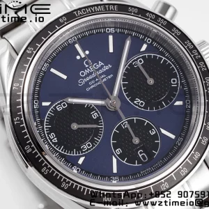 OMEGA Speedmaster Racing Master SS HKF Best Edition Quadrante nero/blu su bracciale SS A7750 - Orologio super clone | Versione migliore 1:1