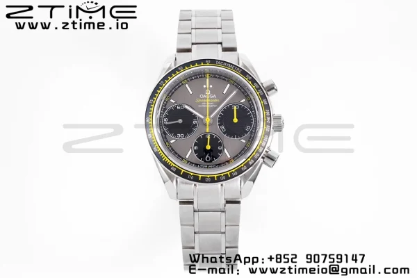 OMEGA Speedmaster Racing Master SS HKF Best Edition με γκρι/μαύρο καντράν και βραχιόλι SS A7750 - Super Clone Watch | 1:1 Best Version