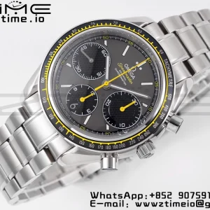OMEGA Speedmaster Racing Master SS HKF Best Edition με γκρι/μαύρο καντράν και βραχιόλι SS A7750 - Super Clone Watch | 1:1 Best Version