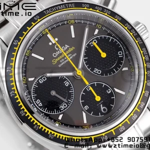OMEGA Speedmaster Racing Master SS HKF Best Edition με γκρι/μαύρο καντράν και βραχιόλι SS A7750 - Super Clone Watch | 1:1 Best Version