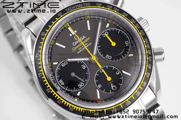 OMEGA Speedmaster Racing Master SS HKF Best Edition με γκρι/μαύρο καντράν και βραχιόλι SS A7750 - Super Clone Watch | 1:1 Best Version
