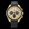 OMEGA Speedmaster Moonwatch in Moonshine Gold YG RMF Best Edition YG Dial on Black Rubber Strap Manual Chrono - Super Clone Watch | 1:1 Best Version