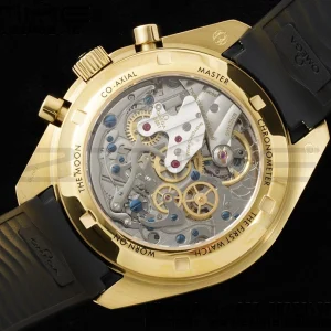OMEGA Speedmaster Moonwatch in Moonshine Gold YG RMF Best Edition YG Dial on Black Rubber Strap Manual Chrono - Super Clone Watch | 1:1 Best Version