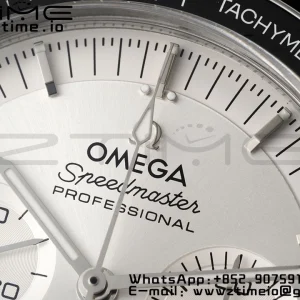 OMEGA Speedmaster Moonwatch in Moonshine SS RMF Best Edition White Dial on Black Leather Strap Manual Chrono - Super Clone Watch | 1:1 Best Version