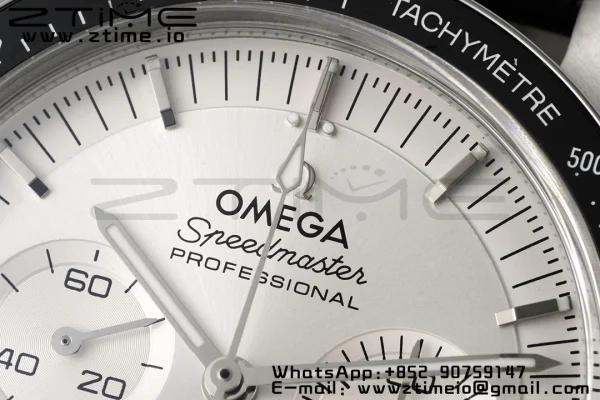 OMEGA Speedmaster Moonwatch in Moonshine SS RMF Best Edition White Dial on Black Leather Strap Manual Chrono - Super Clone Watch | 1:1 Best Version