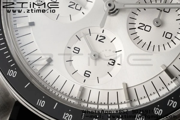 OMEGA Speedmaster Moonwatch in Moonshine SS RMF Best Edition White Dial on Black Leather Strap Manual Chrono - Super Clone Watch | 1:1 Best Version