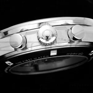 OMEGA Speedmaster Moonwatch in Moonshine SS RMF Best Edition White Dial on Black Leather Strap Manual Chrono - Super Clone Watch | 1:1 Best Version