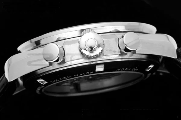 OMEGA Speedmaster Moonwatch in Moonshine SS RMF Best Edition White Dial on Black Leather Strap Manual Chrono - Super Clone Watch | 1:1 Best Version