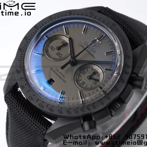 OMEGA Speedmaster “Dark Side of The Moon” Real Ceramic OMF 1:1 Best Edition Black Black on Nylon Strap A9300 - Super Clone Watch | 1:1 Best Version