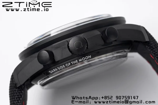 OMEGA Speedmaster “Dark Side of The Moon” Real Ceramic OMF 1:1 Best Edition Black Black on Nylon Strap A9300 - Super Clone Watch | 1:1 Best Version