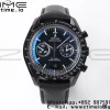 OMEGA Speedmaster "Dark Side of The Moon" Real Ceramic OMF 1:1 Best Edition με μαύρο δερμάτινο λουράκι A9300 - Super Clone Watch | 1:1 Best Version